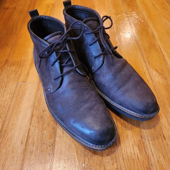 ECCO Biarritz Chukka Suede Leather Ankle Boots Brown Lace Up Casual Mens US 9 43